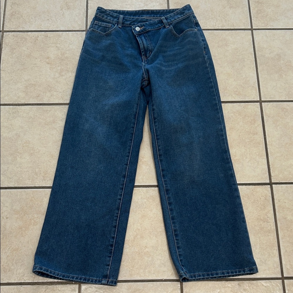 Wide Leg Women’s Jeans - Dark Blue